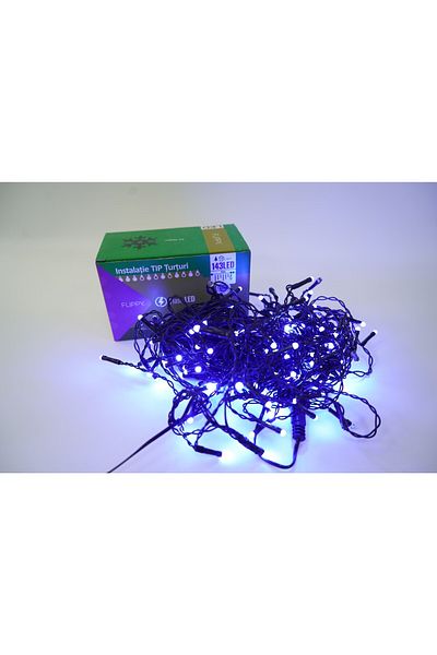 Teo Christmas Installation Type Turturi, Fringe with Flash, Section 5 m, 143 LEDs, Interconnectable