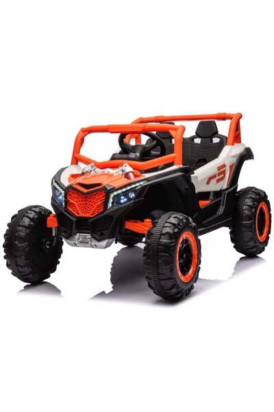 Kinderauto Warrior, UTV electric pentru copii, 4x4, 120W, 12V 7Ah, roti moi Premium, portocaliu