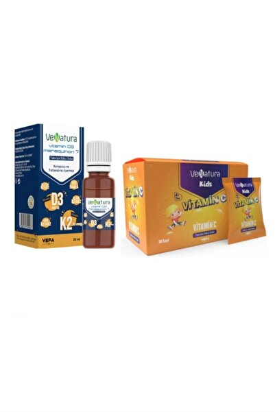 VeNatura VitaminCfor Kids 30 Sachet + D3 K2 - 20MlDrops