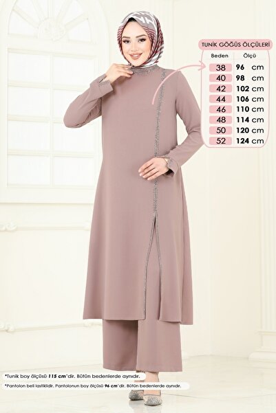 ModaMerve Taş Detaylı Tesettür Takım 5671EDF311-MS Vizyon