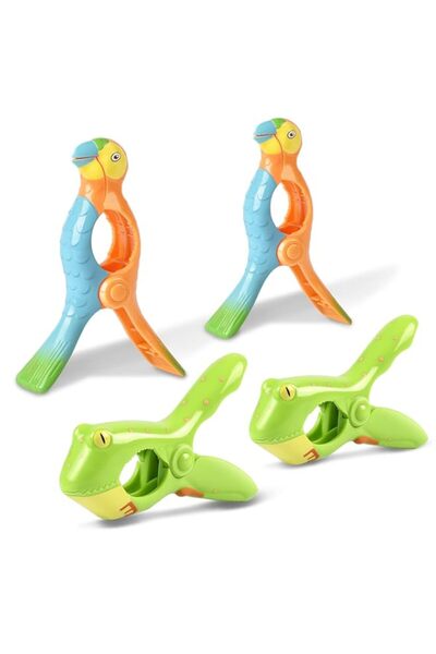 Generic 4Pcs Beach Towel Clips, Jumbo Size Towel Clips for Beach Chairs Cruis...