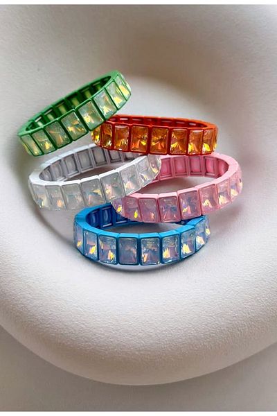 mos&more Pink Stone Elastic Bracelet
