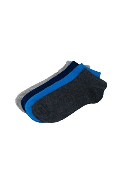 DAsiNU Set 4 Perechi Sosete Băieți, Bleu, Gri și Antracit