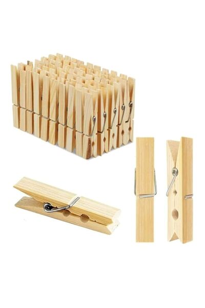 Generic مشابك غسيل من الخيزران [20 قطعة، 6.1 × 1.1 سم] - مشابك غسيل خشبية متي...