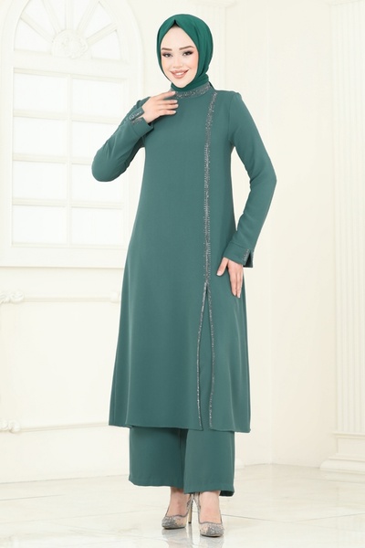 ModaMerve Taş Detaylı Tesettür Takım 5671EDF311-MS Mint