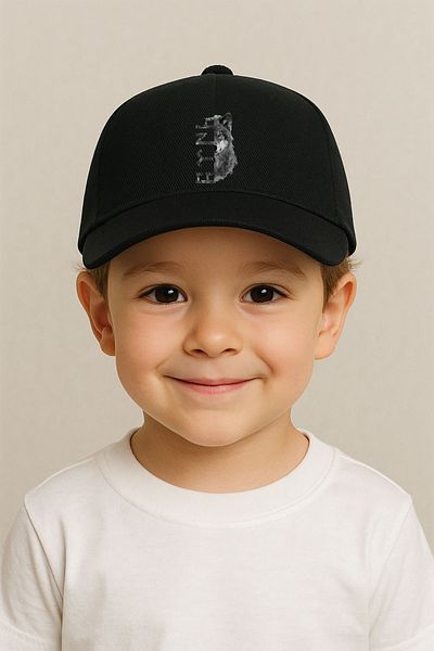 sielta Turkish Bozkurt Wolf Printed Black Boy's Sports Hat Cap