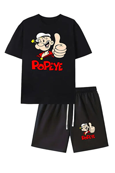 AEMİ Men's Printed Oversize T-Shirt Shorts Set