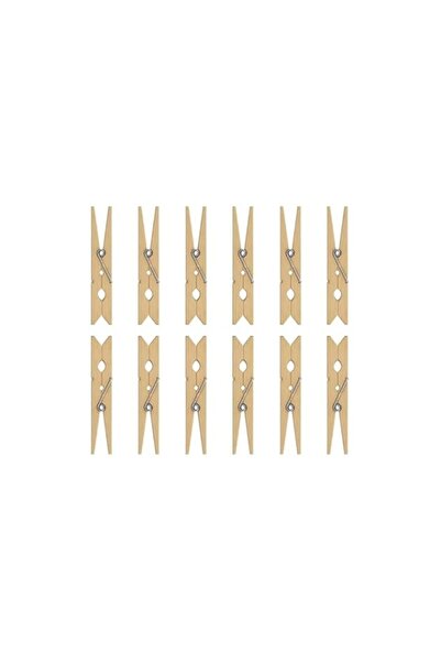 Generic VIO® 60 مشبك غسيل خشبي كبير مع نوابض معدنية وأوتاد من الخيزران الطبيع...