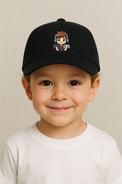 sielta Player Printed Black Boy Sports Hat Cap