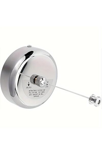 Generic حبل غسيل فيشن بطول 2.8 متر، حبل غسيل من الفولاذ المقاوم للصدأ مثبت عل...