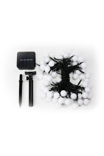 Flippy Instalație Crăciun 12 m, 100 LED Alb Rece, 8 Jocuri Lumini, Solar, Interior/Exterior