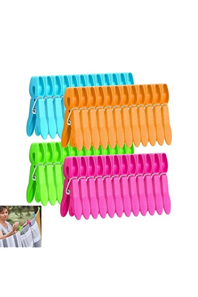 Generic X spring Colorful Plastic Clothespins, 48 Pack Laundry Clothes Pins C...