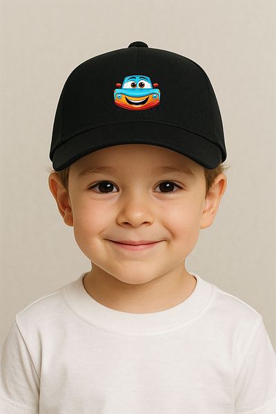 sielta Car Printed Black Boy Sports Hat Cap