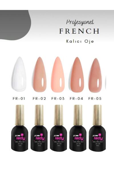 FREELADY Kalıcı Oje Uv/led French 5’li Set - Frenç Beyaz, Frenç Nude, Frenç Pembe