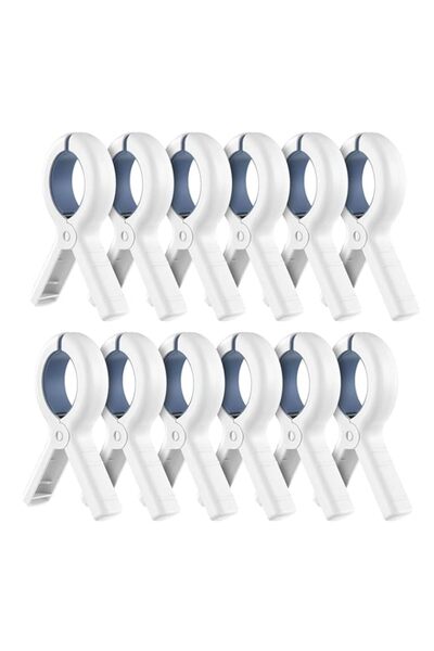 Generic مشابك ملابس الشاطئ، 12 قطعة من مشابك الغسيل البلاستيكية - تمنع الملاب...