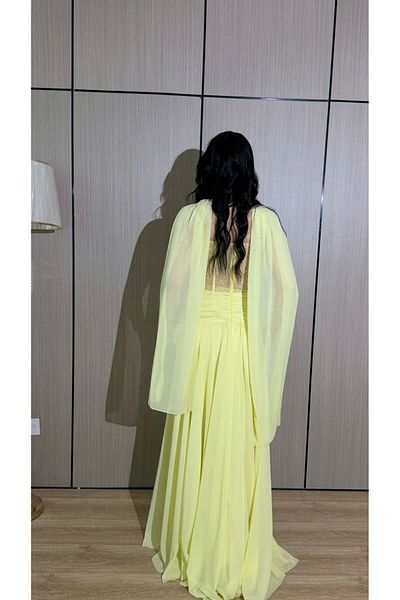 MEZON FASHION Elegant lemon evening dress