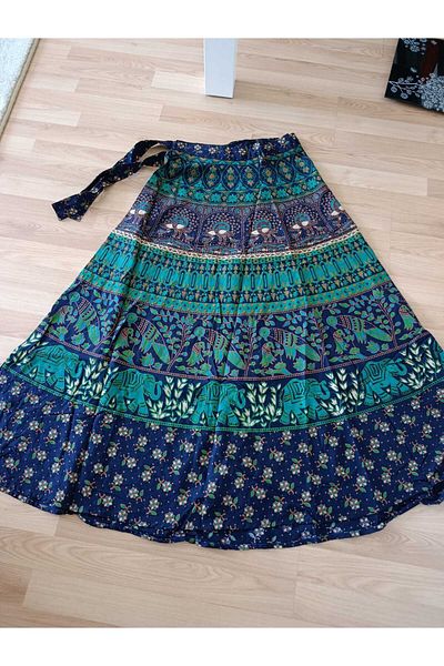 anne moda ankara Ethnic, Bohemian, 100% Cotton, Organic Dye, Long, Wrap (Wrapped) Skirt