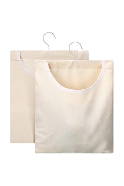 Generic حقيبة غسيل قماشية من إكلي مكونة من قطعتين مع خطاف تعليق لحبل الغسيل ف...