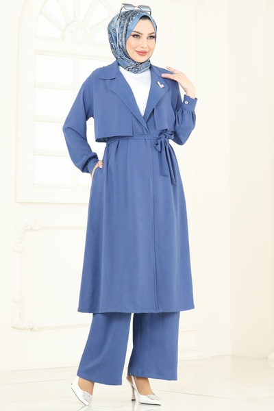 ModaMerve Bolero Detaylı Aerobin Takım 8006TRT545-MS İndigo