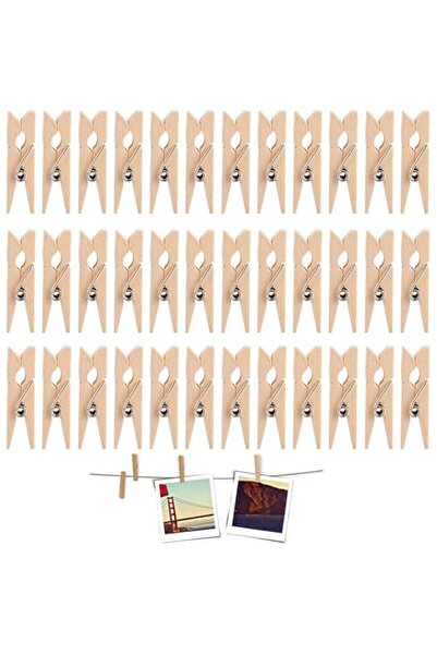 Generic folteitei Natural Wooden Small Clips, 100 Pcs Mini Pins Clip for Peg Paper, Photo, Clothes or Decor