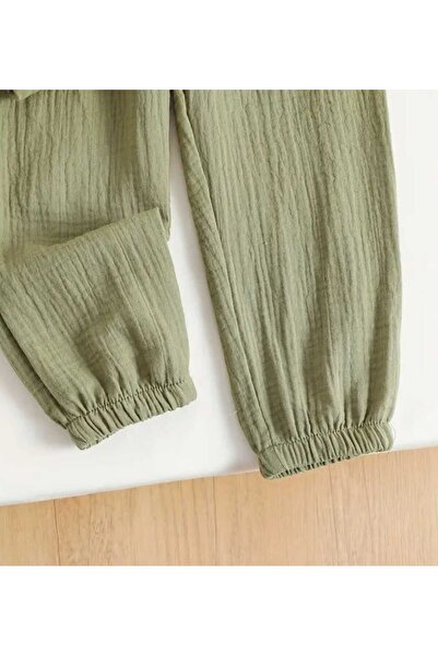 BEBEĞİME ÇORAP 100% Cotton Muslin Bohemian Elastic Cuff Shirt Set