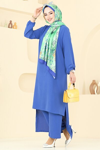 ModaMerve Yarım Düğmeli Aerobin Takım 6023UZ662-MS İndigo