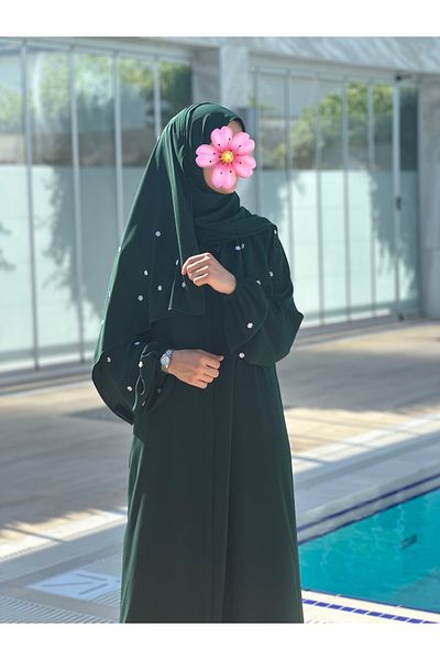 NAKŞİDİL Ferace cu margarete verde smarald