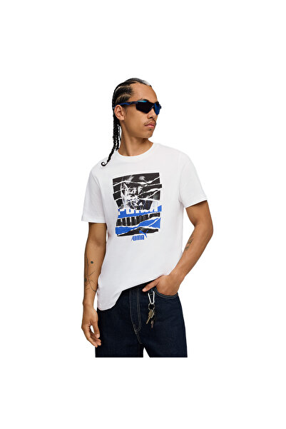 Puma Ανδρικό μπλουζάκι Graphic Tee σε λευκό χρώμα casual στυλ 68804102