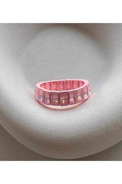 mos&more Pink Stone Elastic Bracelet