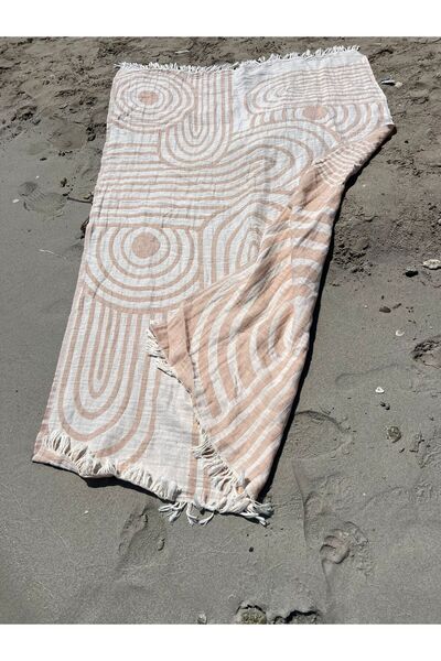 Evoli Geometric Patterned Linen Peshtemal 100 X 180 Soft Textured