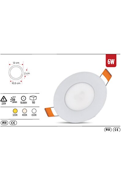 YCL ALP 1006 6W Yuvarlak Sıva Altı LED Panel – Beyaz Kasa-3000K GÜN IŞIĞI