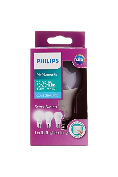 Generic مفتاح مشهد LED من Philips A60 3S 7.5-70W E27 6500K Cooldaylight"