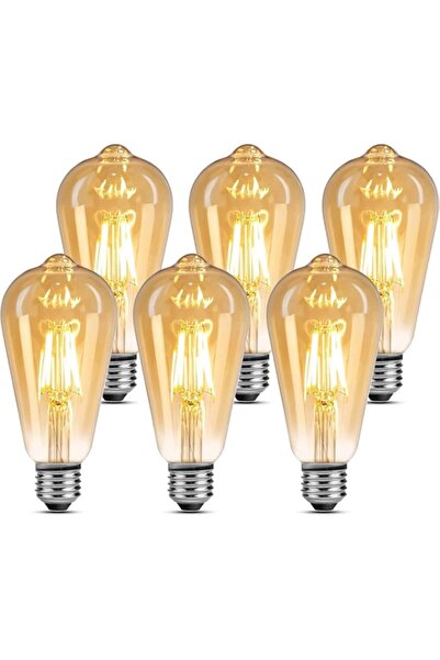 Generic HUA QIANG WANG Vintage E27 LED Edison ST64 Filament Light Bulbs (6-Pa...