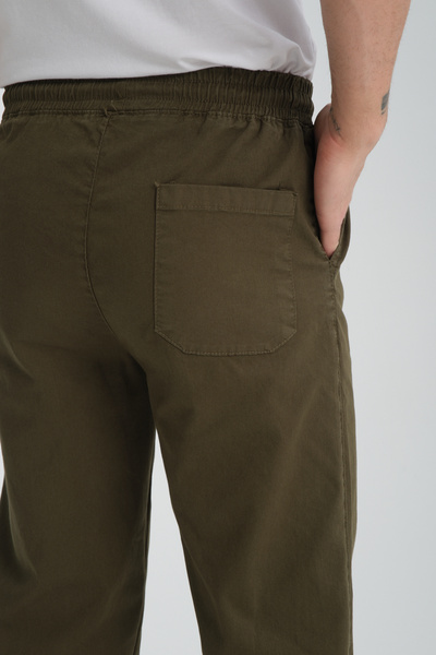 VIKUNYA Düz Paça Haki Jogger Pantolon