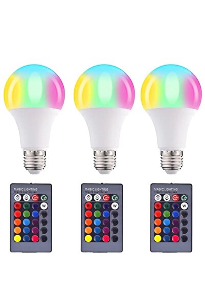 Generic Cailins 3 قطع 15 واط تغيير لون مصباح ليد التحكم عن بعد الذكية لمبة E2...