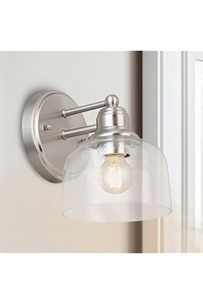 Generic 1-Light Brushed Nickel Modern Vanity Light, Wall Lamp, Wall Sconce, Wall Light Fixture, LED Wall Li