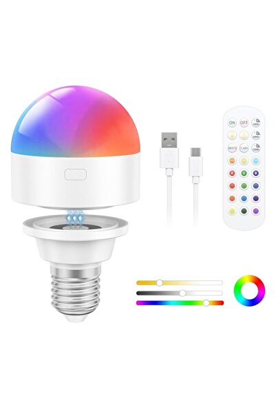 Generic VANCLE E27 Rechargeable Light Bulb with Remote Timer and 12 Color,3 T...