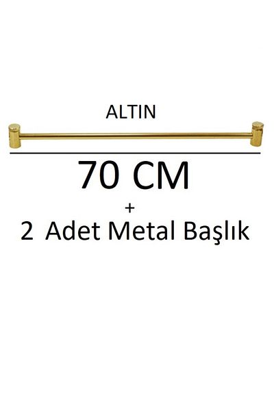 VENTİ PERDE Golden Yellow Metal Brush Bar 1 Piece + Heads