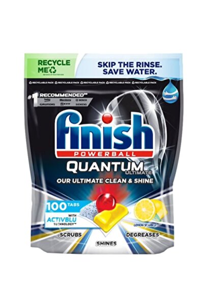 Finish Capsule pentru mașina de spălat vase Quantum Ultimate Lemon, 100 de sp...