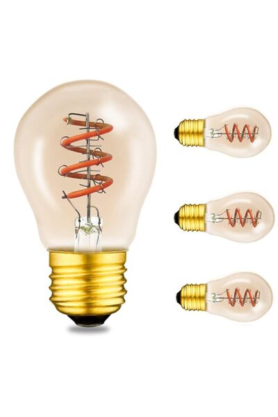 Generic لمبة ليد E27/26، 4 قطع قابلة للتعتيم، 3 وات، خيط حلزوني G45، قاعدة ذه...