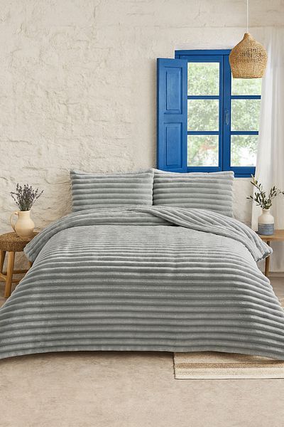 Evimcim Double Bedspread Set 230X250 cm + 2 Pillowcases 50X70 cm Soft and Stylish Textured