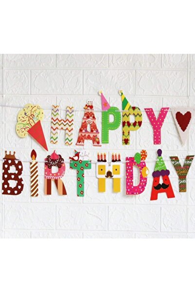 Teo Happy Birthday Banner 100x200 cm, Roll of Ribbon Included, Candy Theme, Multicolor