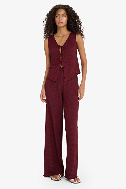 DeFacto Pantaloni de trening pentru femei, roșu claret D3570AX/BR237