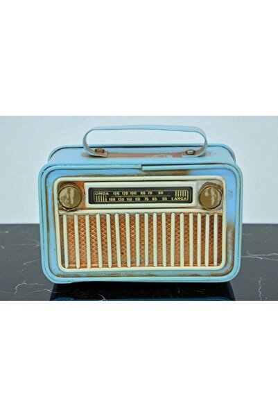 Kuzey Tacı Mini Dekoratif Metal Nostaljik Radyo Modeli Mavi Vip