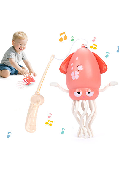 Choice Pink with box Electronic Dancing Squid Toys with Light&Music Funny Induction Lying Flat Squid Toddle