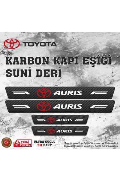 ototime Toyota Auris uyumlu Deri Karbon Kapı Eşiği Koruyucu Bant 4 adet