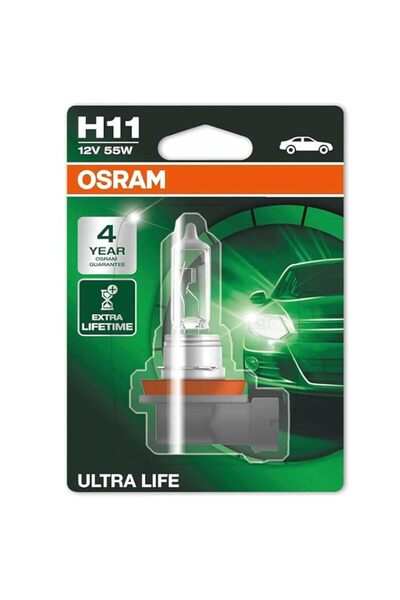 Generic لمبة إضاءة سيارة أوسرام H11 PGJ192 ألترا لايف، 12 فولت، 55 واط، عبوة ...