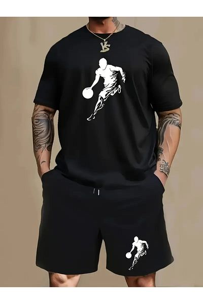 AEMİ Men's Basketball Oversize T-Shirt Shorts Set