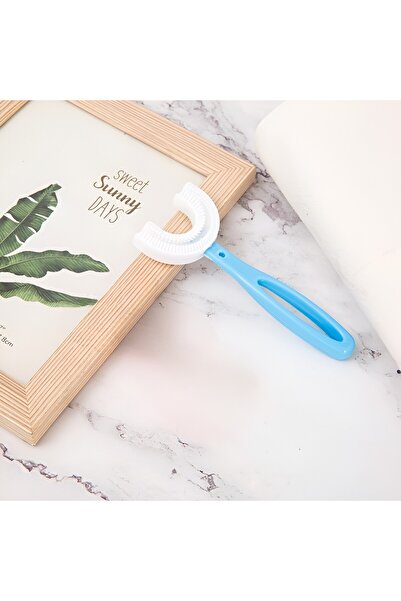 dalip U-Shaped Toothbrush for Children 6-12, Soft, 12 cm, Heart Model, Blue