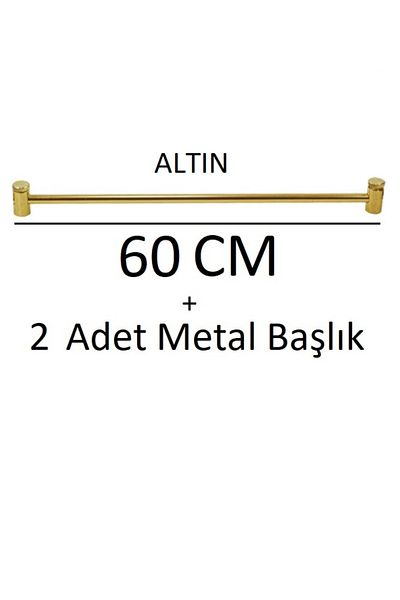 VENTİ PERDE Golden Yellow Metal Brush Bar 1 Piece + Heads